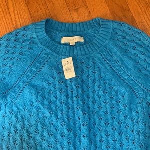 Loft Blue Cable Knit Sweater